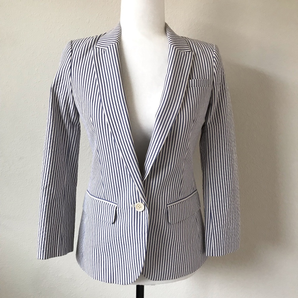Banana Republic Seersucker Striped Blazer, NEW with tags